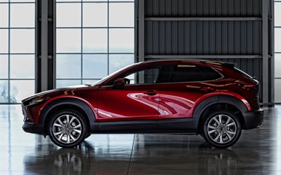 2020, Mazda CX-30, sivukuva, ulkoa, kompakti crossover, uusi punainen CX-30, japanilaiset autot, Mazda