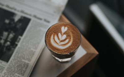 latte art, espresso, latte, coffee, flower on coffee, cup of coffee