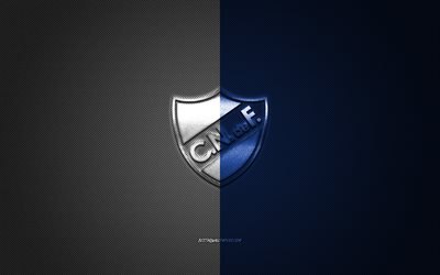 Club Nacional de Football, Uruguayn football club, Uruguayn Primera Division, sininen valkoinen logo, sininen valkoinen hiilikuitu tausta, jalkapallo, Montevideo, Uruguay, Club Nacional de Football logo