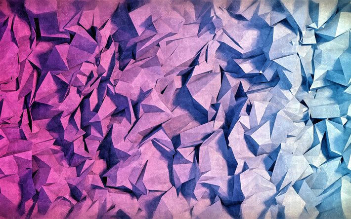 3D shards texture, 4k, geometric shapes, purple backgrounds, shards patterns, 3D textures, background with shards, low poly textures