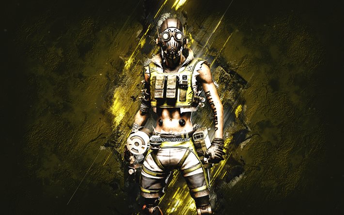 Octane, Apex Legends, yellow stone background, portrait, Apex Legends characters, Octane Legend, Octane legend from Apex