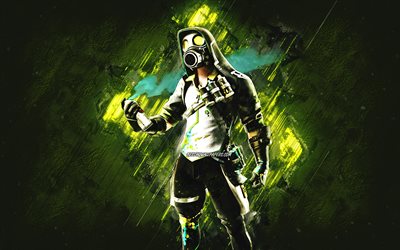 Fortnite Toxic Tagger Skin, Fortnite, main characters, green stone background, Toxic Tagger, Fortnite skins, Toxic Tagger Skin, Toxic Tagger Fortnite, Fortnite characters