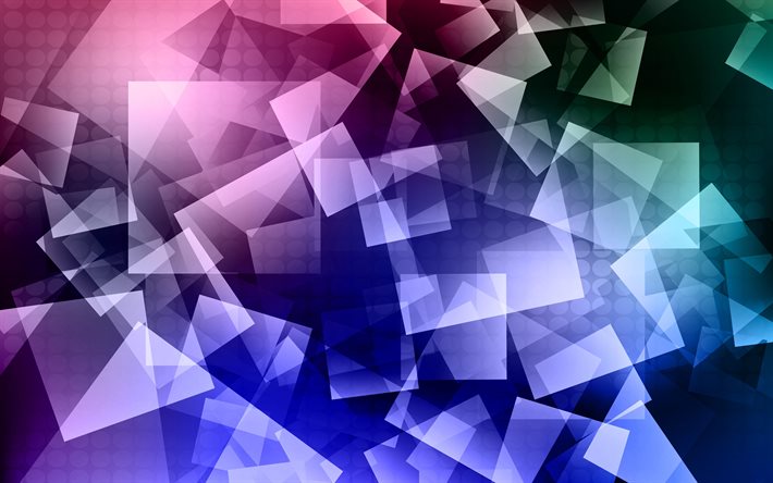 4k, colorful abstract background, artwork, geometric shapes, creative, squares, triangles, colorful backgrounds
