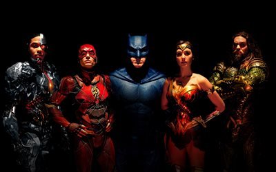 Justice League, 2017, Flash, Batman, Ihme Nainen, Gal Gadot, Vesimies, Kyborgi, Ezra Miller, Ray Fisher, Bruce Wayne, Diana Prince