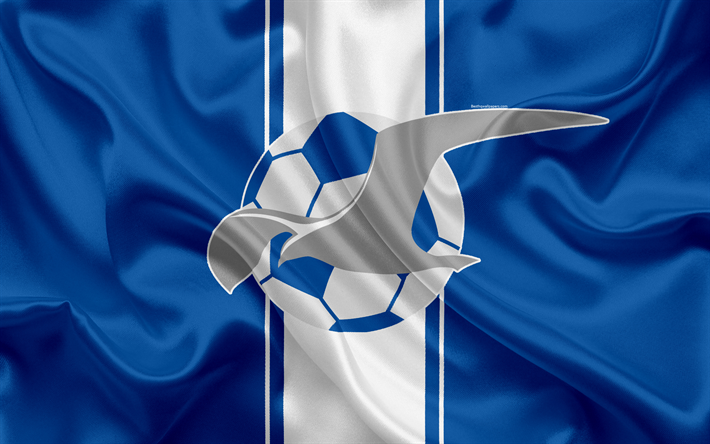 FK Haugesund, 4k, norvegese football club, emblema, logo, Eliteserien, norvegese del Campionato di Calcio, di calcio, di Haugesund, Norvegia, bandiera di seta
