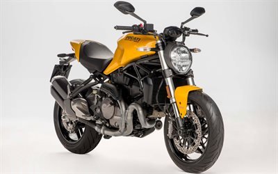 4k, Ducati Monster 821, 2018 motos, studio, italiano de motos, Ducati