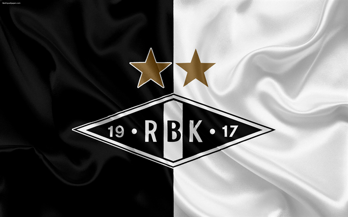 Rosenborg BK, 4k, Norwegian football club, emblem, logo, Eliteserien, Norwegian Football Championships, football, Trondheim, Norway, silk flag, Rosenborg FC