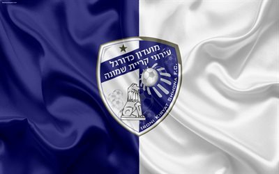 Hapoel Ironi Kiryat Shmona, FC, 4K, Israeli football club, emblem, logo, Ligat haAl, football, Israel Football Championships, Kiryat Shmona, Israel, silk
