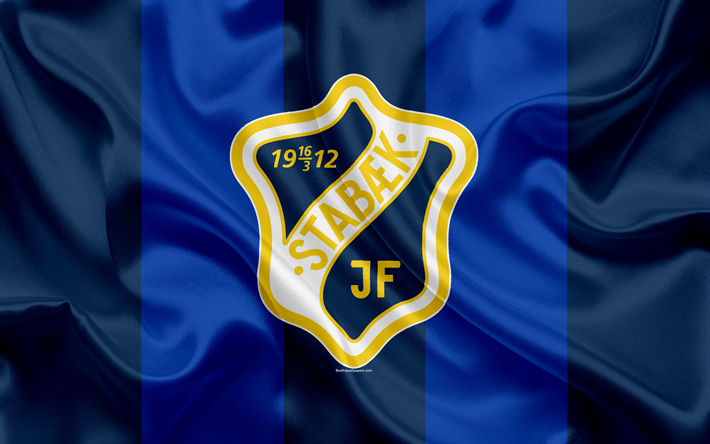 Stabaek JOS FC, 4k, Norja jalkapalloseura, tunnus, logo, Eliteserien, Norjan Jalkapallon Mm-Kilpailut, jalkapallo, Baerum, Norja, silkki lippu