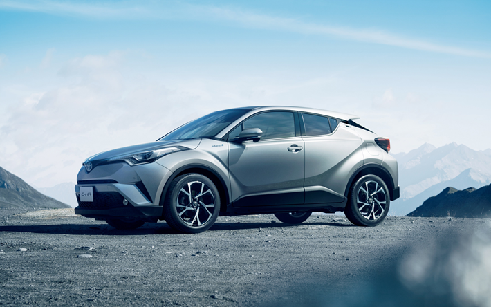 Toyota C-HR, 2018, 4k, silver crossover, new cars, silver C-HR, Japanese cars, Toyota