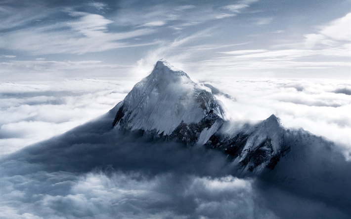 Mount Everest, Chomolungma, mountains, mountain peaks, Nepal, Asia
