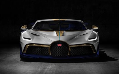 Bugatti Divo, front view, hypercars, 2018 cars, studio, supercars, Bugatti