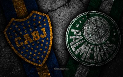 Boca Juniors vs Palmeiras, Copa Libertadores 2018, Semifinal, creative, Boca Juniors FC, SE Palmeiras, black stone