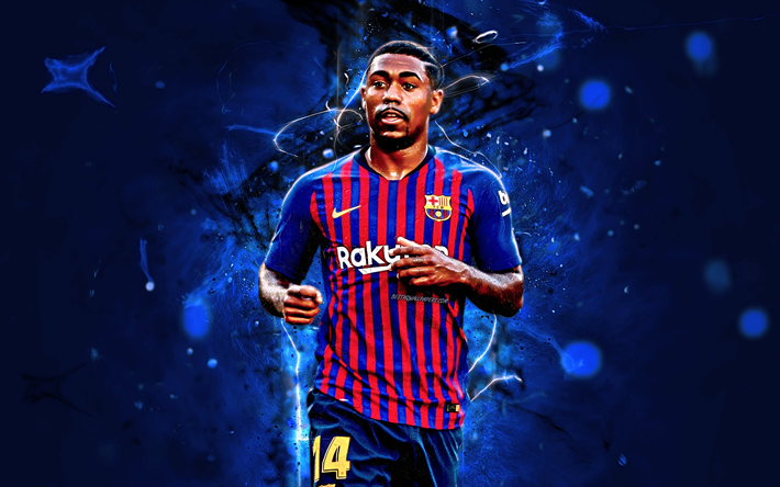 Malcom, brasiliansk fotbollsspelare, FC Barcelona, Ligan, Malcom Filipe de Oliveira Silva, Barca, abstrakt konst, neon lights, fotboll, LaLiga