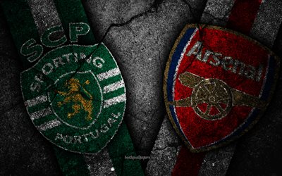 Sporting vs Arsenal, UEFA Europa League, Group Stage, Round 3, creative, Sporting FC, Arsenal FC, black stone