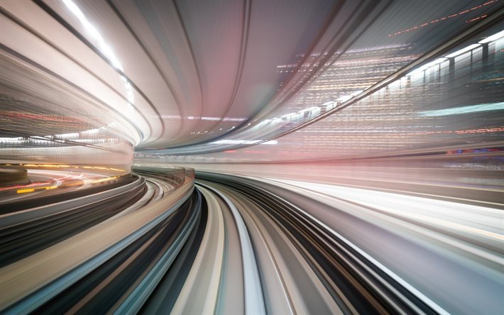 tunnel, speed, lights, subway