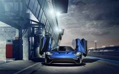 Ford GT, 4k, 2018 cars, sportscars, raceway, supercars, Ford