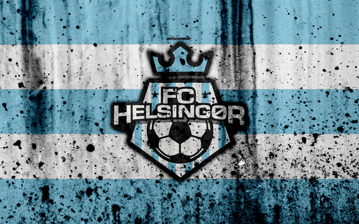 4k, FC هيلسينجور, الجرونج, كرة القدم, الدنماركية Superliga, نادي كرة القدم, الدنمارك, هيلسينجور, الإبداعية, شعار, الحجر الملمس, هيلسينجور FC