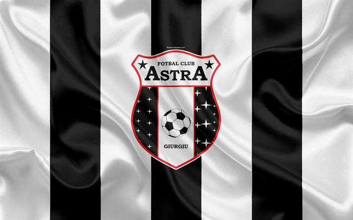 أسترا FC, 4k, الروماني لكرة القدم, أسترا شعار, الحرير العلم, الرومانية الاسباني 1, غيورغيو, رومانيا, كرة القدم