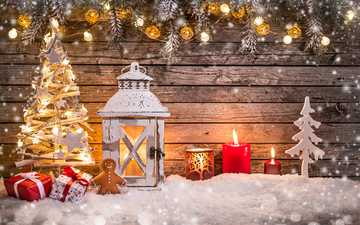 メリークリスマス, 謹賀新年, クリスマス, 懐中電灯, キャンドル, クリスマスの飾り, 新年