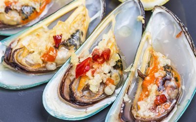 oysters, mussels, seafood, fish dishes, delicacies