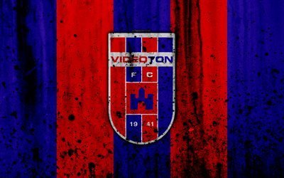 4k, FC Videoton, grunge, NB I, Hungarian Liga, soccer, football club, Hungary, Videoton, art, stone texture, Videoton FC