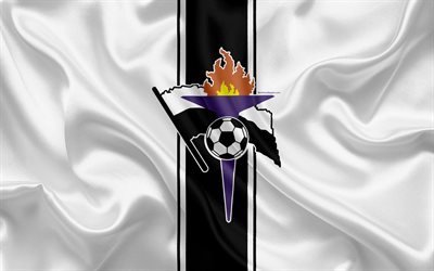 FC Gaz الحصول على متوسط, 4k, الروماني لكرة القدم, شعار, الحرير العلم, الرومانية الاسباني 1, متوسط, رومانيا, كرة القدم