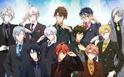 IDOLiSH7, 2018, Japanese anime, manga, characters, Iori Izumi, Mitsuki Izumi, Nagi Rokuya, Riku Nanase, Sougo Ousaka, Tamaki Yotsuba, Yamato Nikaidou