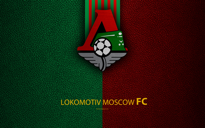 fc lokomotiv moskau, 4k, logo, der russischen fu&#223;ball-club, leder textur, russische premier league, fu&#223;ball, moskau, russland