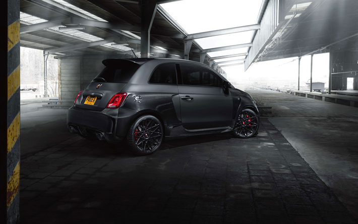 4k, Fiat 500 Abarth, tuning, 2017 cars, parking, compact cars, Fiat