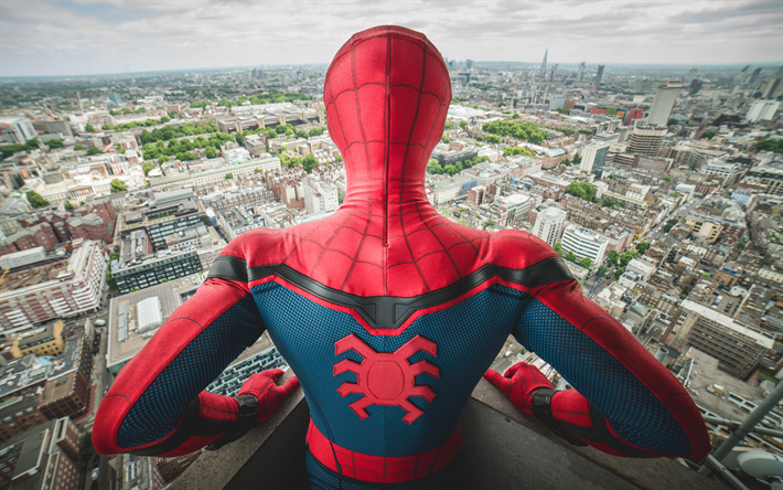 Spiderman, 4k, Marvel Comics, superheroes, Spider-Man