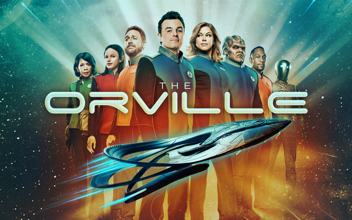 The Orville, 2017, TV Series, Seth MacFarlane, Adrianne Palicki, Halston Sage, Scott Grimes, fantastic television series, poster, actors
