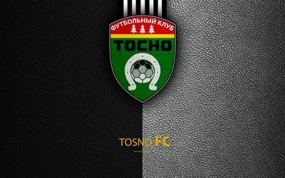 FC Tosno, 4k, logo, Russian football club, leather texture, Russian Premier League, football, Tosno, Russia