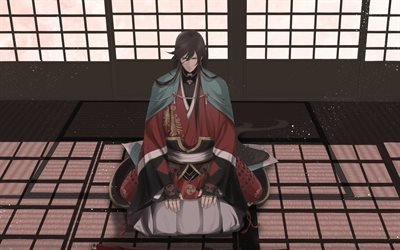 Touken Ranbu, Izuminokami Kanesada, Japanese anime, samurai