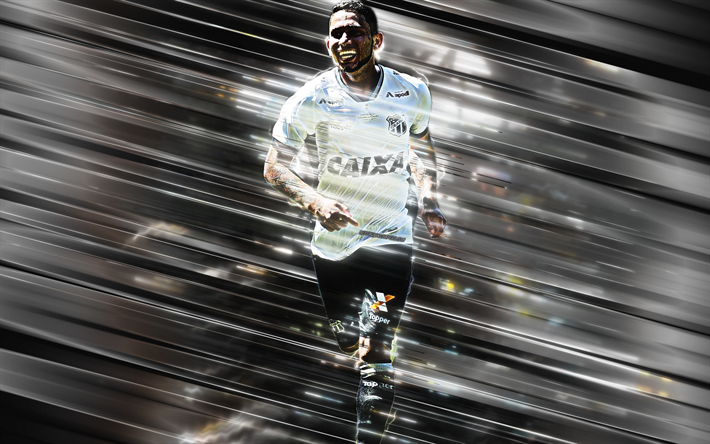 Leandro Carvalho, 4k, kreativ konst, blad stil, Ceara FC, Brasiliansk fotbollsspelare, Serie A, Brasilien, vit bakgrund, linjer konst, fotboll, Carvalho