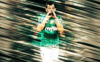 Edu Dracena, 4k, creative art, blades style, Palmeiras, Brazilian footballer, Serie A, Brazil, green background, lines art, football, Eduardo Luis Abonizio de Souza