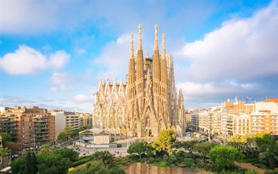 Barcelona, Sagrada Familia, Basilica and Expiatory Church of the Holy Family, Barcelona city, capital, landmark, Catalonia, Spain