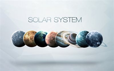Planetas do sistema solar, planet&#225;rios s&#233;rie, conceitos, espa&#231;o, planetas, Terra, Venus, Marte, Jupiter, Plut&#227;o