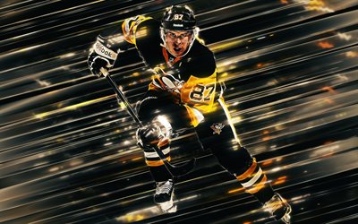 Sidney Crosby, Canadian hockey player, Pittsburgh Penguins, creative art, striker, NHL, Pittsburgh, USA, hockey