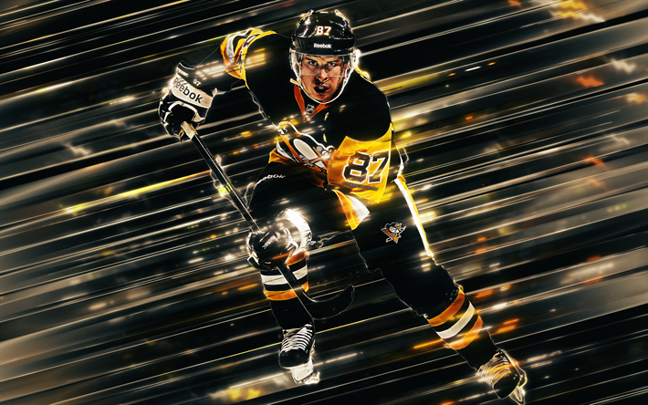 Sidney Crosby, Kanadalı hokey oyuncusu, Pittsburgh Penguins, yaratıcı sanat, forvet, NHL, Pittsburgh, USA hokey