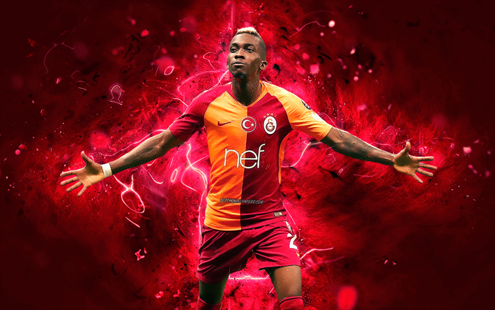 Henry Onyekuru, alegria, O Galatasaray FC, para a frente, Nigeriano de futebol, futebol, Turco Super Lig, Onyekuru, footaball, luzes de neon