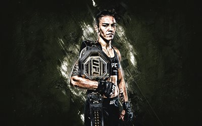 Jessica Andrade, UFC, brazilian fighter, portrait, creative stone background, Ultimate Fighting Championship