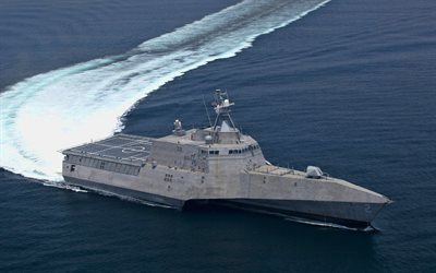 USS Montgomery, side view, littoral combat ships, United States Navy, LCS-8, US army, sea, battleship, LCS, US Navy, Independence-class