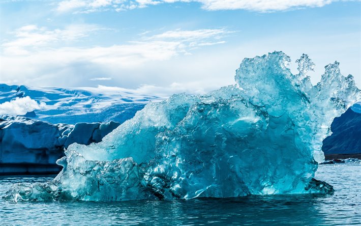 Isberg, Arktiska Oceanen, v&#229;gor, is, vatten begrepp, stort isberg