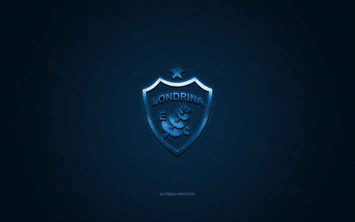 Londrina CE, Br&#233;silien du club de football, Serie B, logo bleu, bleu en fibre de carbone de fond, football, Parana, Br&#233;sil, Londrina, CE logo, Londrina Esporte Clube