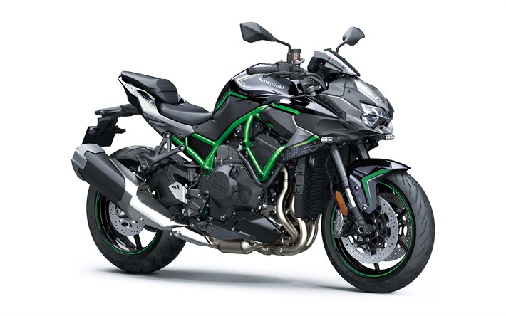 2020, Kawasaki Z H2, vista frontal, exterior, novo black Z H2, esportes japoneses motocicletas, Kawasaki