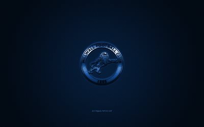Millwall FC, English football club, EFL Championship, blue logo, blue carbon fiber background, football, Bermondsey, Millwall FC logo