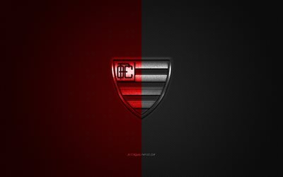 Oeste FC, Brazilian football club, Serie B, black red logo, black red carbon fiber background, football, Itapolis, Brazil, Oeste FC logo