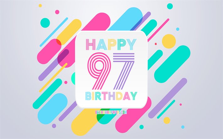 幸せ97年に誕生日, 抽象誕生の背景, 幸せ97番目の誕生日, カラフルな抽象化, 97番目のお誕生日おめで, お誕生日ラインの背景, 97年に誕生日, 97年に誕生パーティー