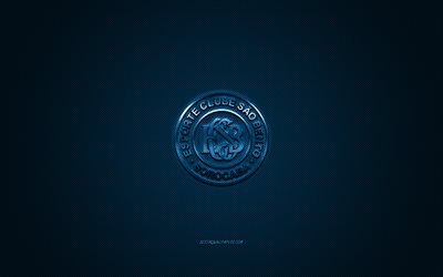 EC Sao Bento, Brazilian football club, Serie B, blue logo, blue carbon fiber background, football, Sao Paulo, Brazil, Sao Bento FC logo
